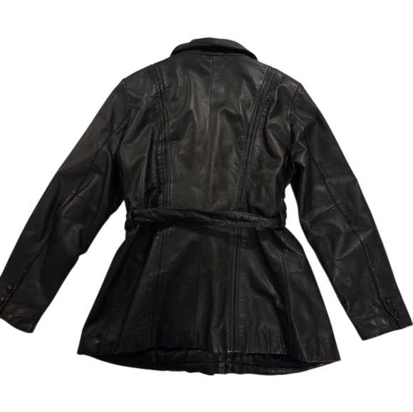 Women's Relativity Black Leather Jacket - Picture 2 of 5